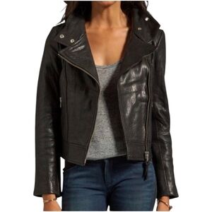 NWOT MACKAGE ARITZIA Kenya Moto Biker Black Leather Jacket